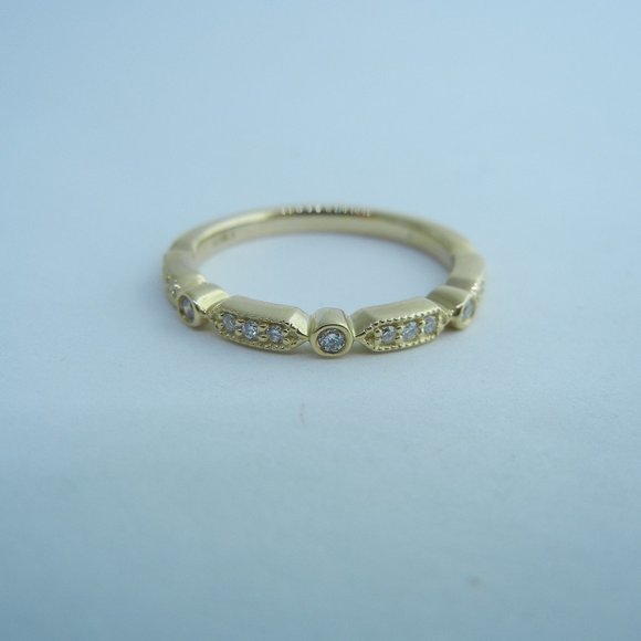 Ladies Diamond Wedding Stackable Band 14k Gold